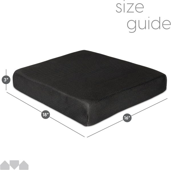 Milliard Memory Foam Seat Cushion Chair Pad – Office Chair Cushion for Enhanced Comfort & Posture Support, Ideal for Office, Car, and Travel Seat Cushion – Cushion for Chair – (Black Mesh) - Image 3