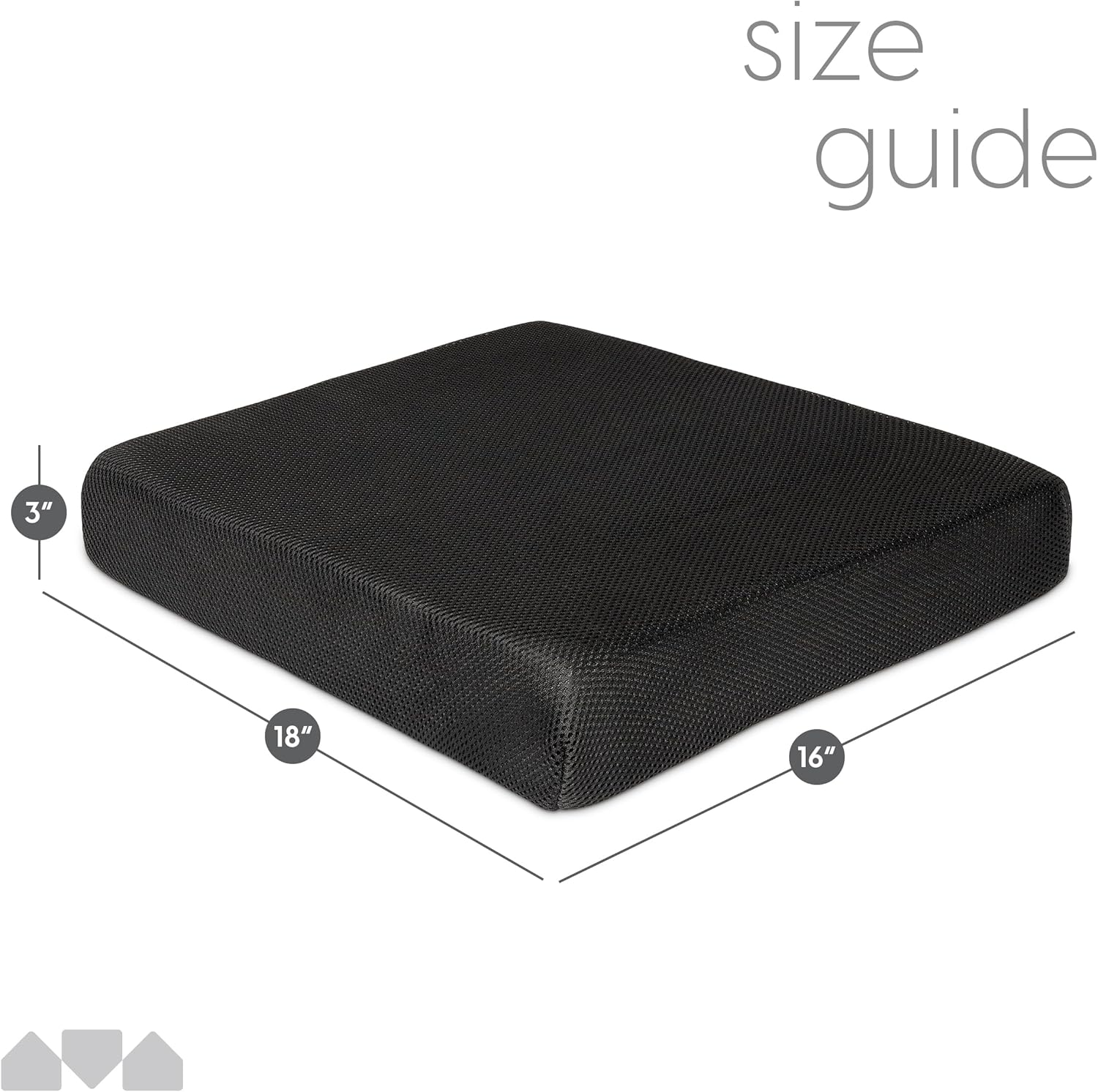 Milliard Memory Foam Seat Cushion Chair Pad – Office Chair Cushion for Enhanced Comfort & Posture Support, Ideal for Office, Car, and Travel Seat Cushion – Cushion for Chair – (Black Mesh) - Image 3
