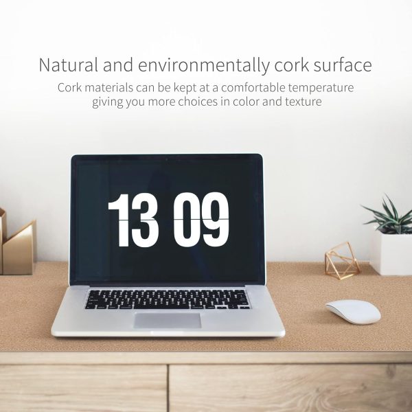 RENMTURE Dual-Sided Mouse Pad, Natural Cork & PU Leather Large Desk Pad for Office and Home Work, Desk Protector Non-Slip, Waterproof, Easy Clean (Apricot, 36"x17") - Image 9