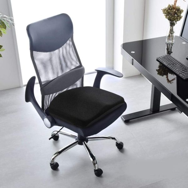 Tsumbay Memory Foam Seat Cushion, Office Soft Seat Cushion with Carry Handle, Washable Cover, Comfortable Coccyx Cushion for Home Office Chair Pad, Car Seat, Wheelchair -Black - Image 6