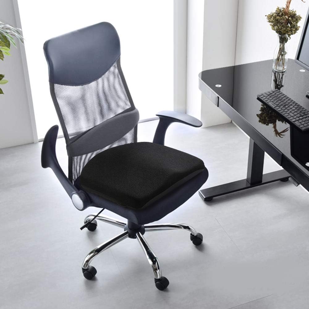 Tsumbay Memory Foam Seat Cushion, Office Soft Seat Cushion with Carry Handle, Washable Cover, Comfortable Coccyx Cushion for Home Office Chair Pad, Car Seat, Wheelchair -Black - Image 6